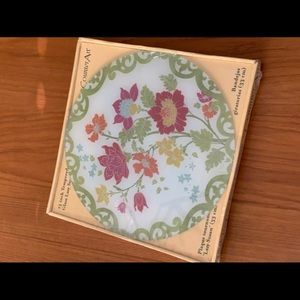 Counter Art 13" Floral Tempered Glass Lazy Susan